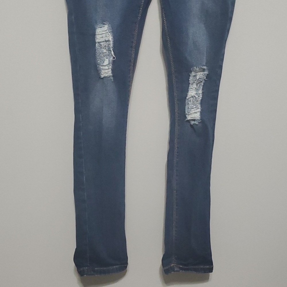 Voi Jeans Mens Size 32 Regular Blue Ripped Holes - Picture 2 of 16